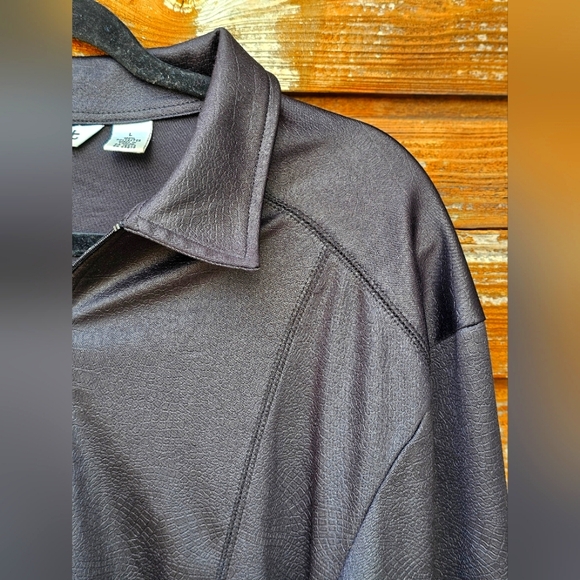 Blast Black Soft & Stretchy Animal Print Textured Zip up Jacket Blazer Coat - Picture 12 of 13